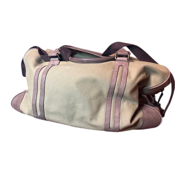 Saari Duffle Bag Madras Weekend Luggage Gym Military Green Brown Canvas Leather - Picture 3 of 12
